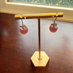 NEW: Pink Apple Bead Earrings